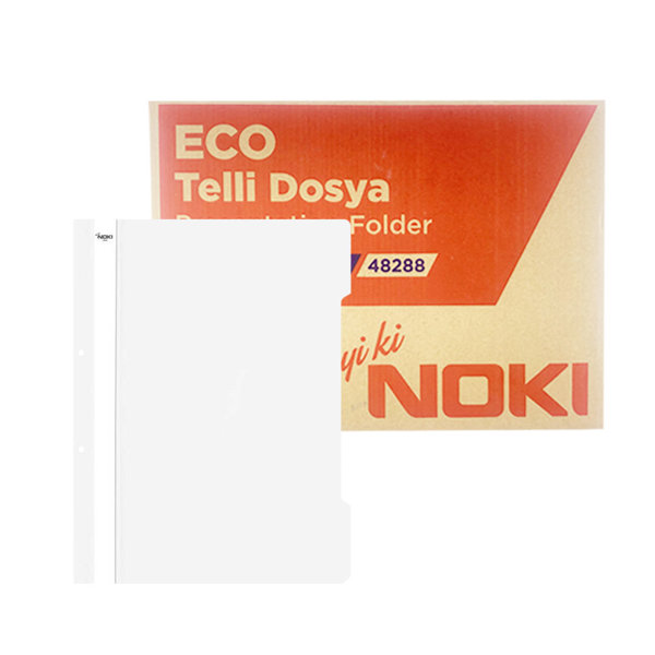 Noki Eco Telli Dosya 50'li Paket - Beyaz (16 Adet)