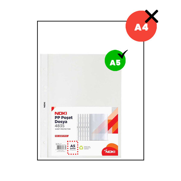 Ölçü	A3 (297 mm ‌x 420 mm) Dosya Türü	Standart Poşet Dosya Paket İçi Ürün Adedi	25 Adet Kalınlık	90 Mikron